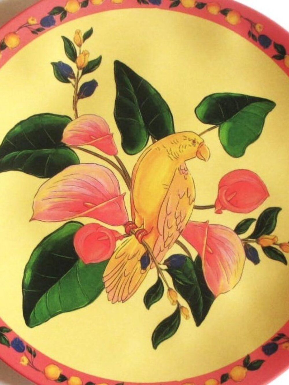 Farm Rio x Anthropologie Melamine Dessert Plates Set of 4 Yellow Tropical